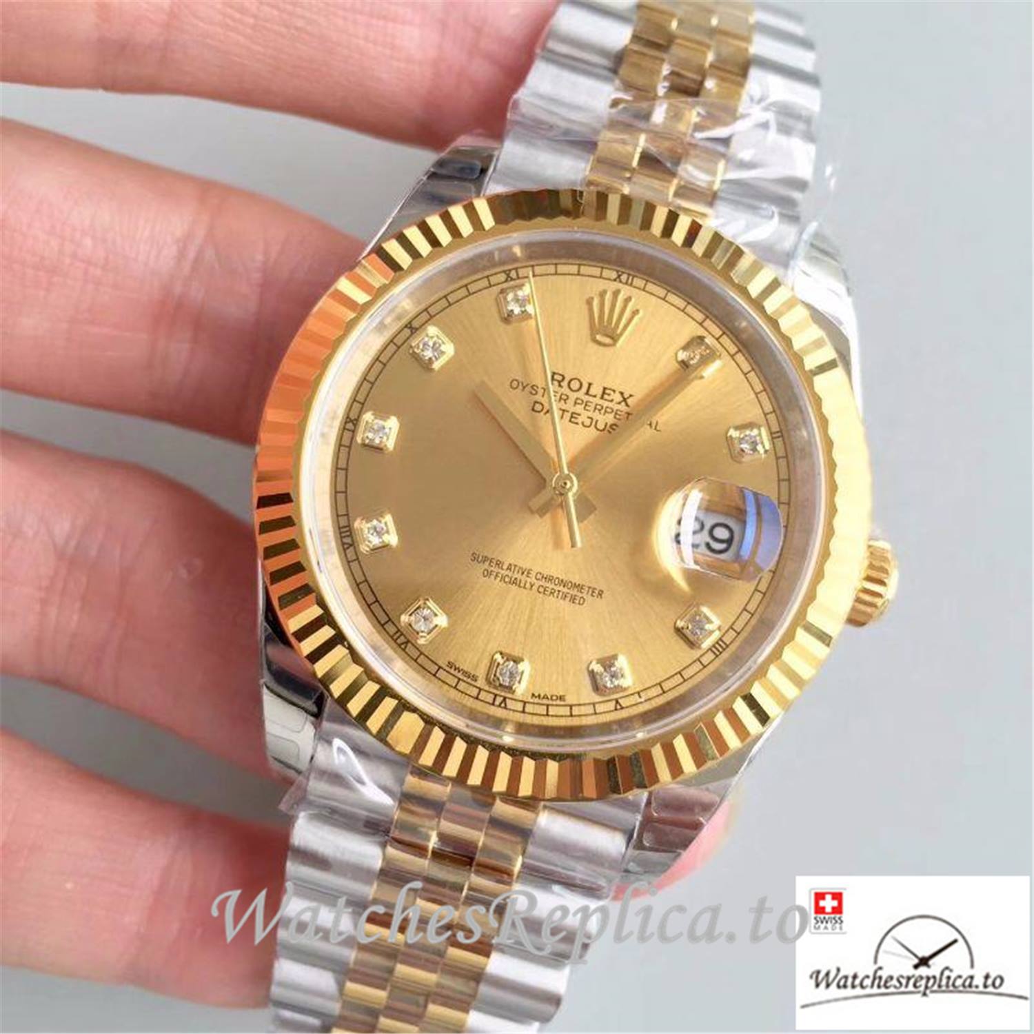 Swiss Rolex Datejust Replica 116333 001 Yellow Gold Dial 41MM