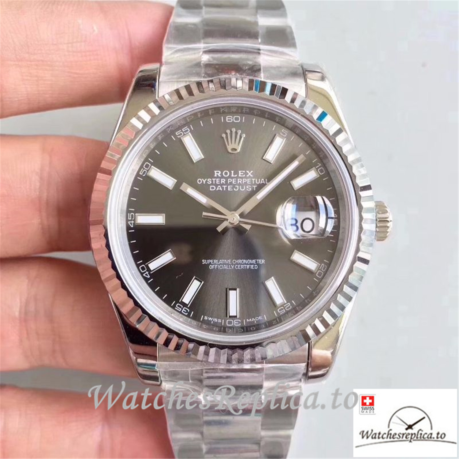 Swiss Rolex Datejust Replica M126334-0014 Grey Dial 41MM