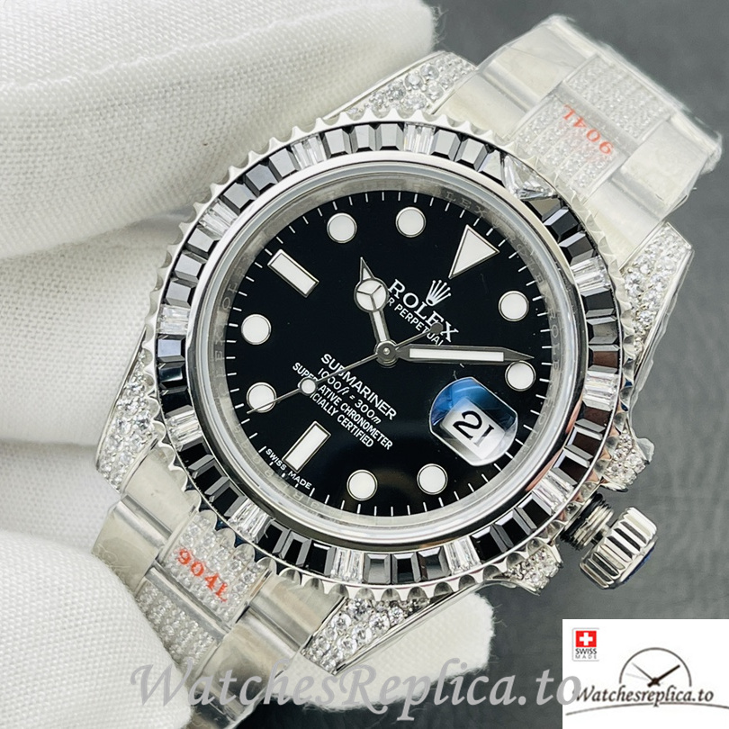 Swiss Rolex Submariner Replica Stainless steel strap 40MM Black Dial - Replica Watches Shop