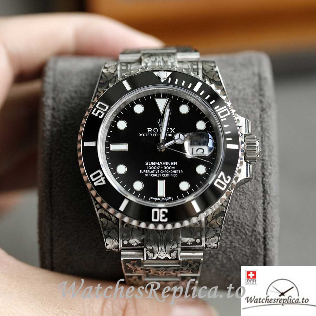 Swiss Rolex Submariner Replica Stainless steel strap 40MM Black Case - Replica Watches Shop