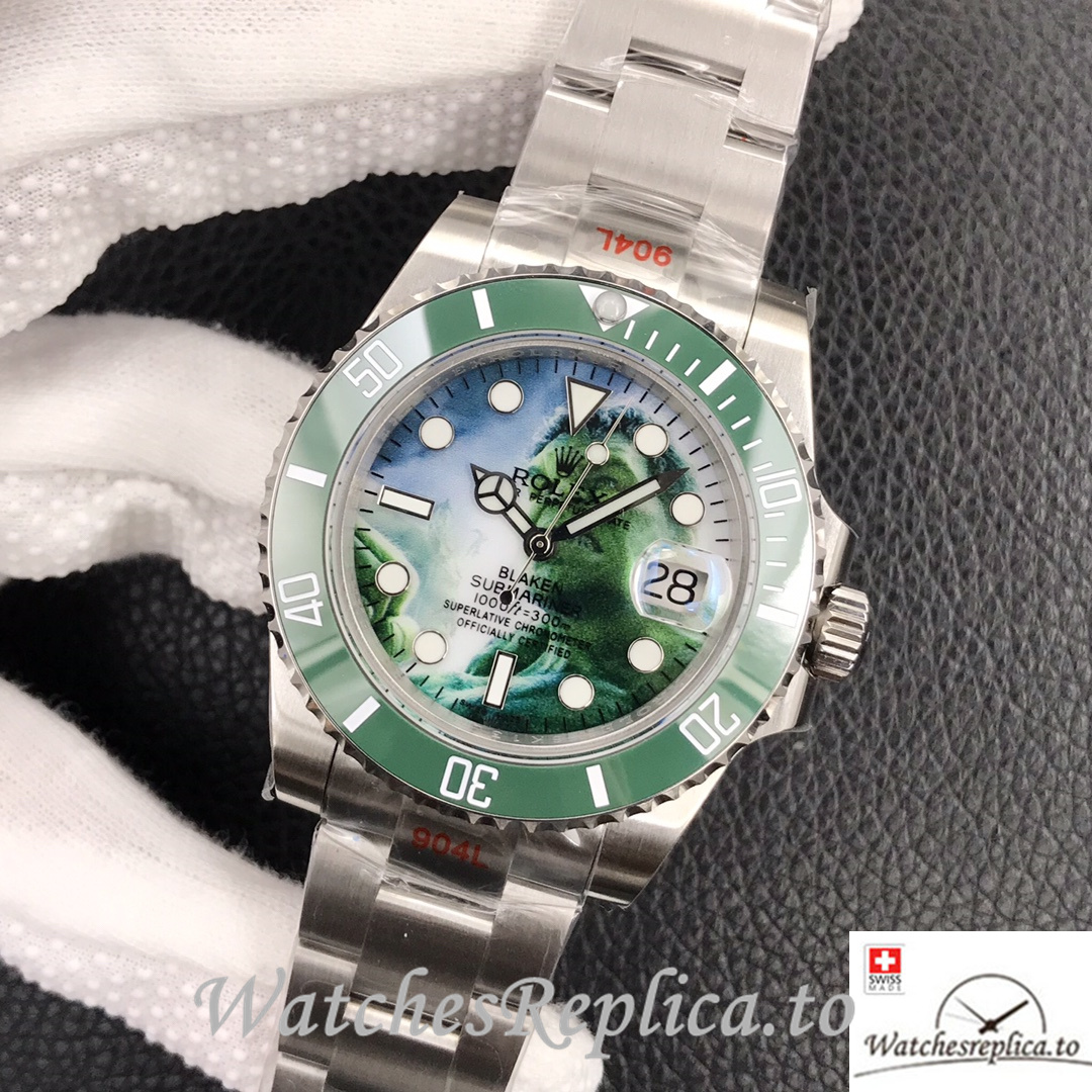 Swiss Rolex Submariner Replica Stainless steel strap 40MM Green Dial Hulk - Replica Watches Shop