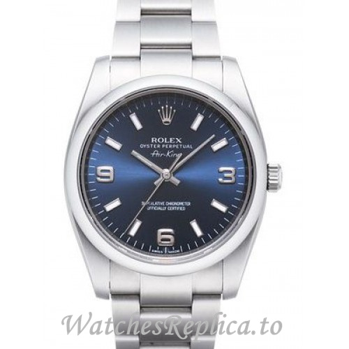 Replica Rolex Air King 114200-1 34MM Stainless steel strap Mens Watch - Replica Watches Shop