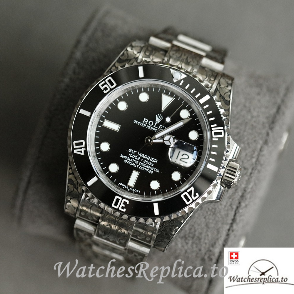 Swiss Rolex Submariner Replica Stainless steel strap 40MM Black Case - Replica Watches Shop