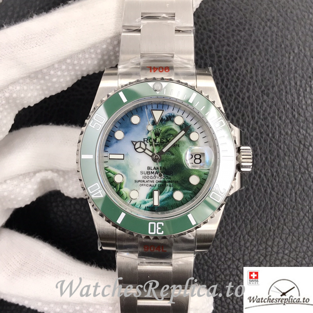 Swiss Rolex Submariner Replica Stainless steel strap 40MM Green Dial Hulk - Replica Watches Shop